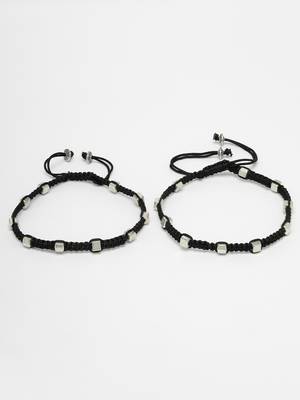 Women's evil eye adjustable black anklets 5
