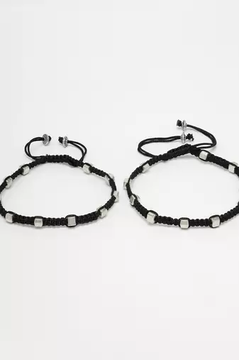 Women's evil eye adjustable black anklets