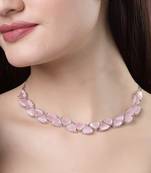 Women pink artificial stones studded handcrafted jewellery set