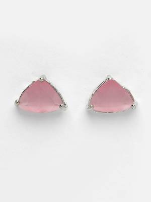 Women pink artificial stones studded handcrafted jewellery set 4