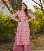 Rayon Ready-to-Wear Kurti Set with Digital Prints