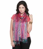 Multicolor Abstract Designs Reversible Silk Stole Deepawali Special Gift 162