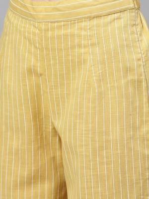 beige geometric pure cotton fancy kurta with palazzo set 5