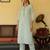off white ethnic motifs rayon blend fancy kurta with palazzo set