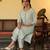 off white ethnic motifs rayon blend fancy kurta with palazzo set