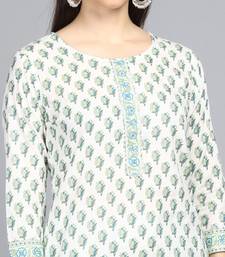 off white ethnic motifs rayon blend fancy kurta with palazzo set
