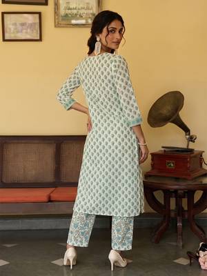 off white ethnic motifs rayon blend fancy kurta with palazzo set 3