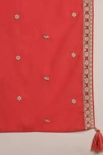 pink solid georgette fancy kurta with dupatta set