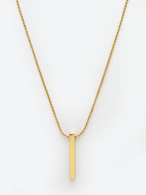Men gold plated geomatric pendent with chain 4