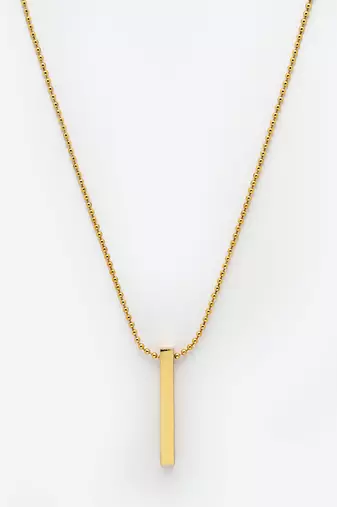 Men gold plated geomatric pendent with chain