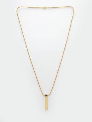 Men gold plated geomatric pendent with chain 5