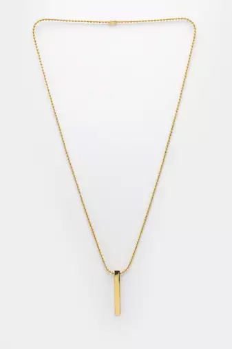 Men gold plated geomatric pendent with chain