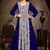 Navy-Blue color Handmade Moroccan Kaftan with hijjab