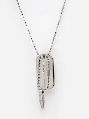 Men silver plated milletry style pendent with chain 4