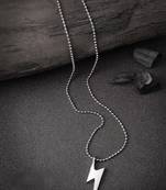 Men silver plated flash pendent with chain