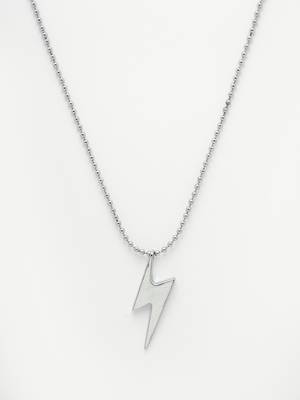 Men silver plated flash pendent with chain 4