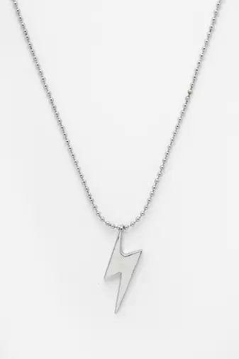 Men silver plated flash pendent with chain