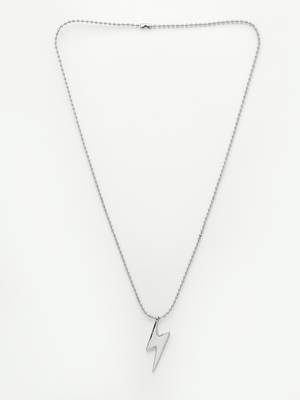 Men silver plated flash pendent with chain 5