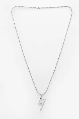 Men silver plated flash pendent with chain