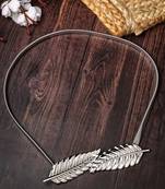 Women silver plated circular stretchable metal belt