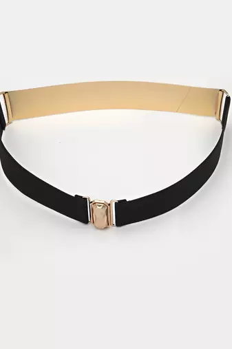 Women circular gold plated adjustable broad belt