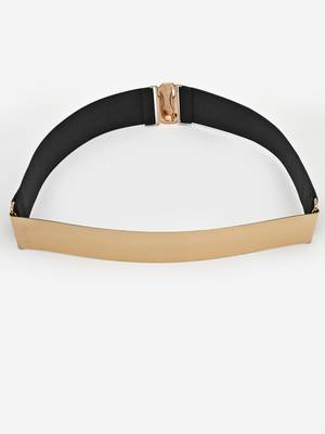 Women circular gold plated adjustable broad belt 5
