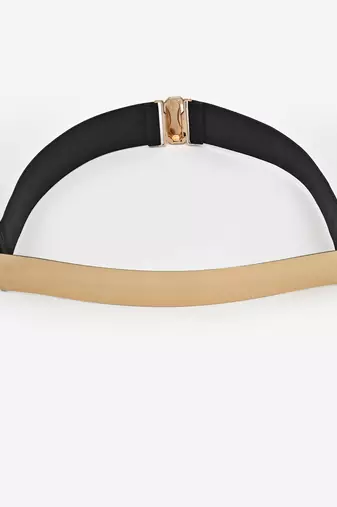 Women circular gold plated adjustable broad belt