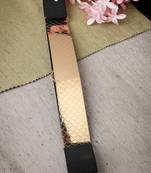 Women's circular gold plated adjustable broad belt