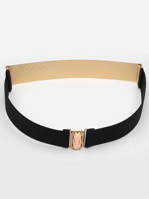 Women's circular gold plated adjustable broad belt 4