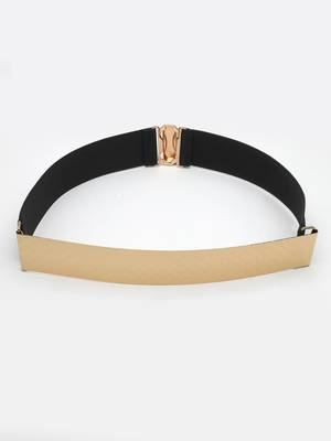 Women's circular gold plated adjustable broad belt 5