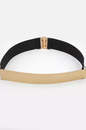 Women's circular gold plated adjustable broad belt