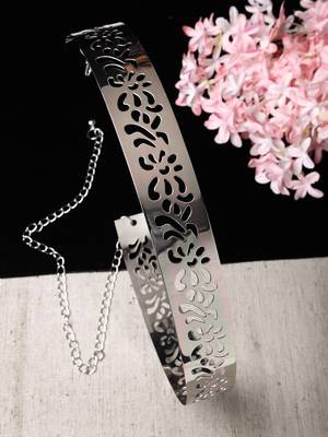 Women circular silver- plated adjustable broad  belt 1