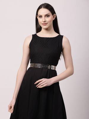 Women circular silver- plated adjustable broad  belt 2