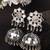 Women silver mirror oxidised brass-plated dome shaped jhumka earrings