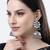 Women silver mirror oxidised brass-plated dome shaped jhumka earrings