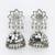 Women silver mirror oxidised brass-plated dome shaped jhumka earrings