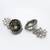 Women silver mirror oxidised brass-plated dome shaped jhumka earrings