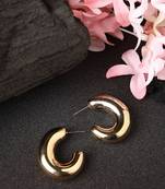 Women gold-plated circular-shaped half hoop earrings