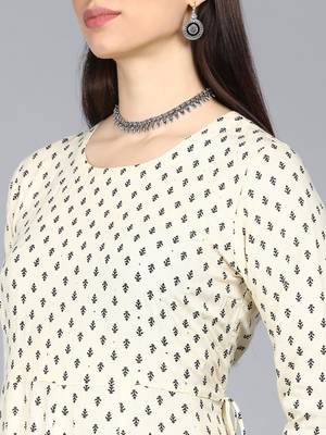 beige ethnic motifs pure cotton fancy kurta with dupatta set 2