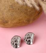 Women silver-plated contemporary studs earrings