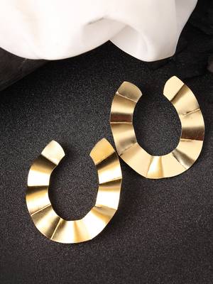Women gold-plated contemporary drop earrings 1