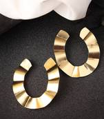 Women gold-plated contemporary drop earrings