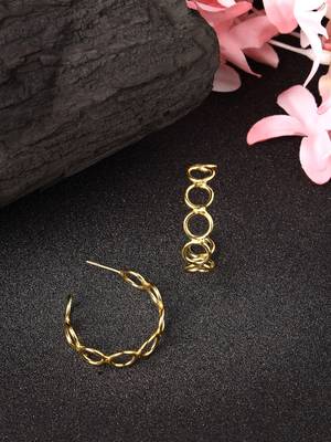 Women gold-plated contemporary half hoop earrings 1
