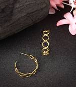Women gold-plated contemporary half hoop earrings