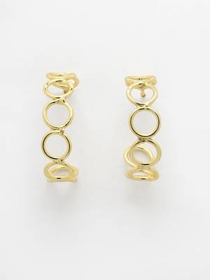 Women gold-plated contemporary half hoop earrings 5