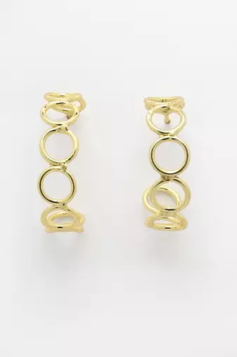 Women gold-plated contemporary half hoop earrings