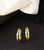 Women gold-plated alloy circular-shaped half hoop earrings