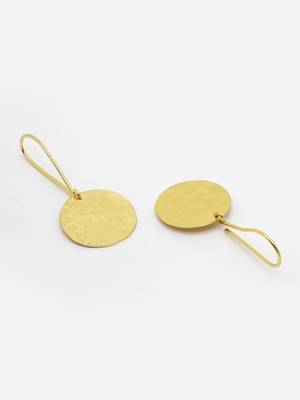 Women gold-plated fish hook circle drop earrings 4