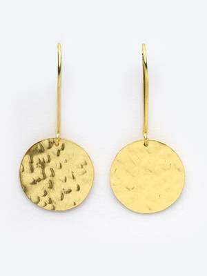 Women gold-plated fish hook circle drop earrings 5