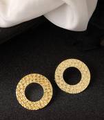 Women gold-plated cut out circle drop earrings